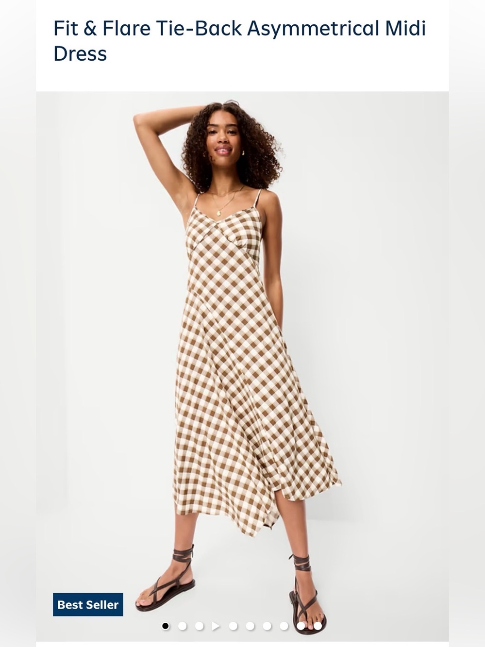 ▫️NWT Old Navy Women’s Brown Gingham Slip Dress